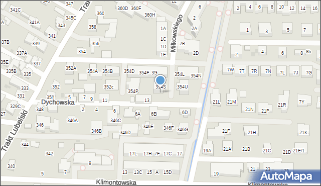 Warszawa, Trakt Lubelski, 354T, mapa Warszawy