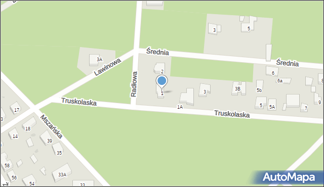 Warszawa, Truskolaska, 1, mapa Warszawy