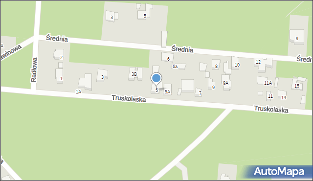 Warszawa, Truskolaska, 5, mapa Warszawy