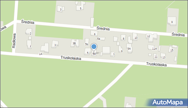 Warszawa, Truskolaska, 5A, mapa Warszawy
