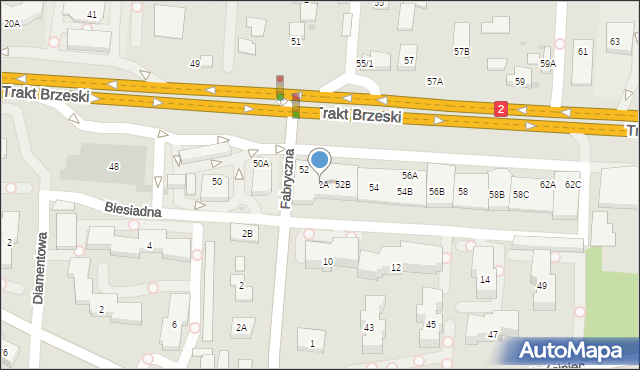 Warszawa, Trakt Brzeski, 52A, mapa Warszawy