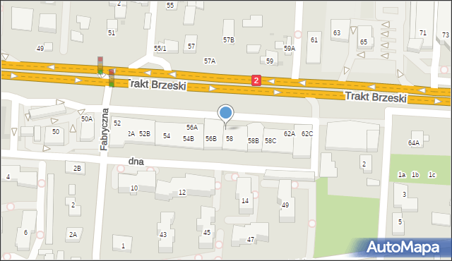 Warszawa, Trakt Brzeski, 58A, mapa Warszawy