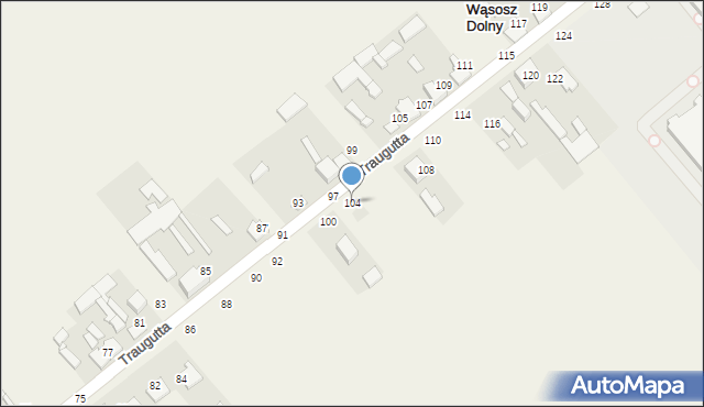 Wąsosz Dolny, Traugutta Romualda, gen., 104, mapa Wąsosz Dolny