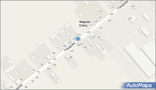 Wąsosz Dolny, Traugutta Romualda, gen., 114, mapa Wąsosz Dolny