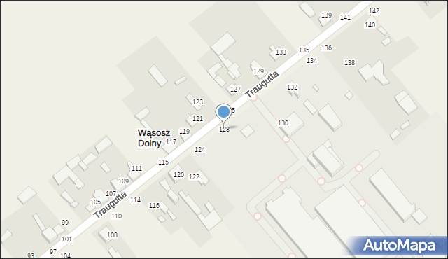 Wąsosz Dolny, Traugutta Romualda, gen., 128, mapa Wąsosz Dolny