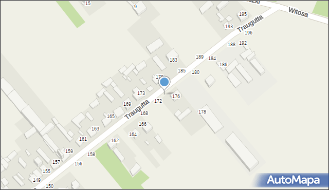 Wąsosz Dolny, Traugutta Romualda, gen., 174, mapa Wąsosz Dolny