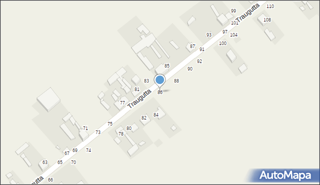 Wąsosz Dolny, Traugutta Romualda, gen., 86, mapa Wąsosz Dolny