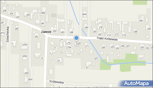 Wierzbin, Trakt Królewski, 173a, mapa Wierzbin