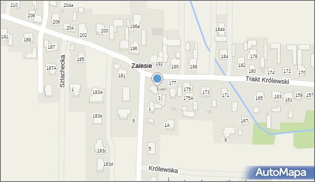 Wierzbin, Trakt Królewski, 179, mapa Wierzbin