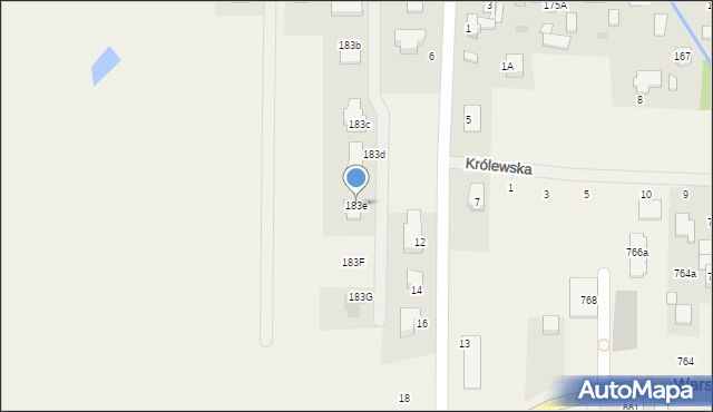 Wierzbin, Trakt Królewski, 183e, mapa Wierzbin