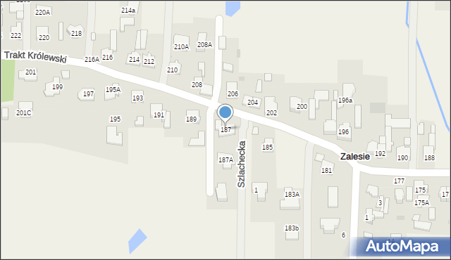 Wierzbin, Trakt Królewski, 187, mapa Wierzbin