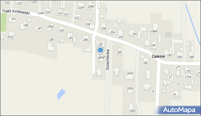 Wierzbin, Trakt Królewski, 187A, mapa Wierzbin