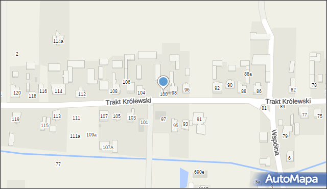 Wojcieszyn, Trakt Królewski, 102, mapa Wojcieszyn