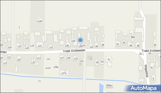 Wojcieszyn, Trakt Królewski, 104, mapa Wojcieszyn