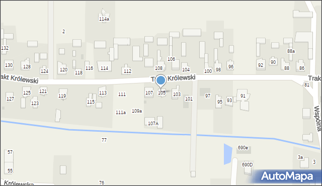 Wojcieszyn, Trakt Królewski, 105, mapa Wojcieszyn