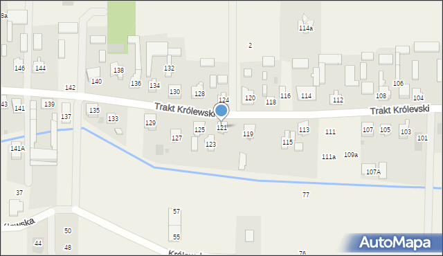 Wojcieszyn, Trakt Królewski, 121, mapa Wojcieszyn