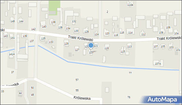 Wojcieszyn, Trakt Królewski, 123, mapa Wojcieszyn