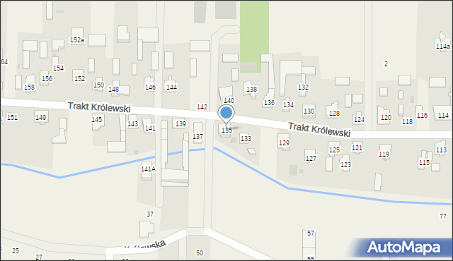 Wojcieszyn, Trakt Królewski, 135, mapa Wojcieszyn