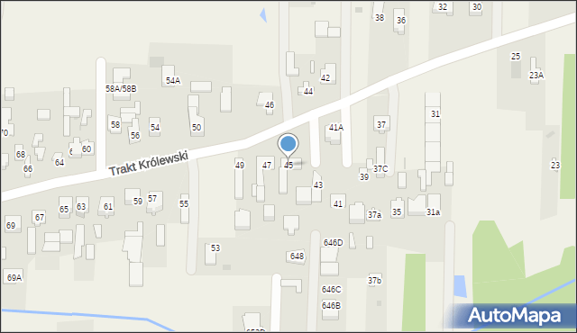 Wojcieszyn, Trakt Królewski, 45, mapa Wojcieszyn