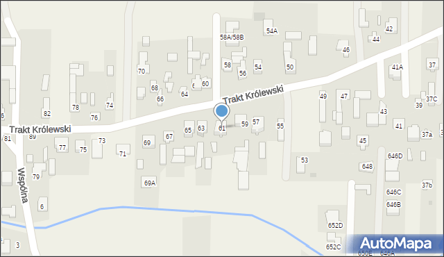 Wojcieszyn, Trakt Królewski, 61, mapa Wojcieszyn