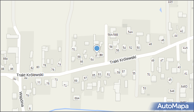 Wojcieszyn, Trakt Królewski, 62, mapa Wojcieszyn