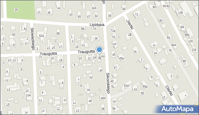 Wołomin, Traugutta Romualda, gen., 26, mapa Wołomin