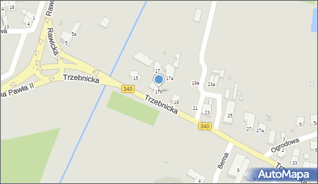 Wołów, Trzebnicka, 17b, mapa Wołów