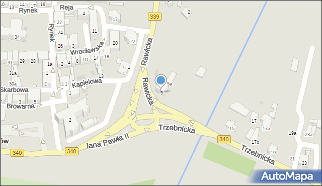 Wołów, Trzebnicka, 5, mapa Wołów