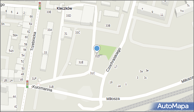 Wrocław, Trzebnicka, 31D, mapa Wrocławia