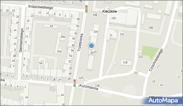 Wrocław, Trzebnicka, 33, mapa Wrocławia