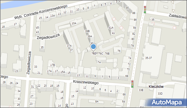 Wrocław, Trzebnicka, 76D, mapa Wrocławia