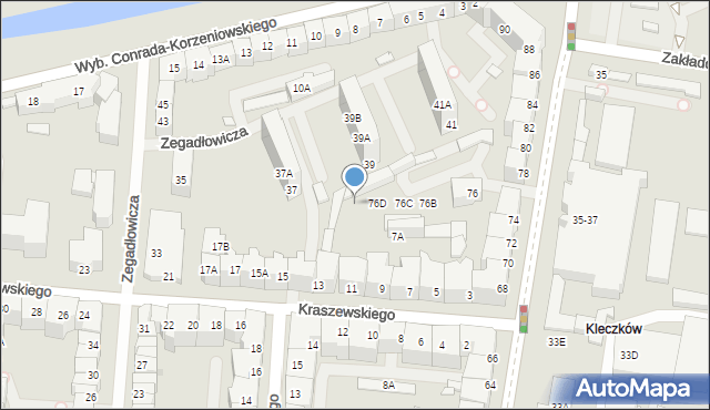 Wrocław, Trzebnicka, 76E, mapa Wrocławia