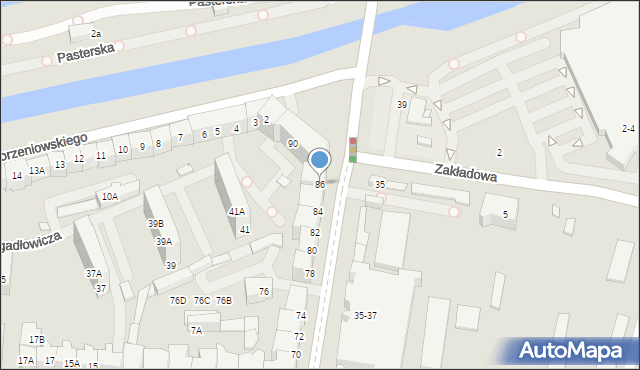 Wrocław, Trzebnicka, 86, mapa Wrocławia