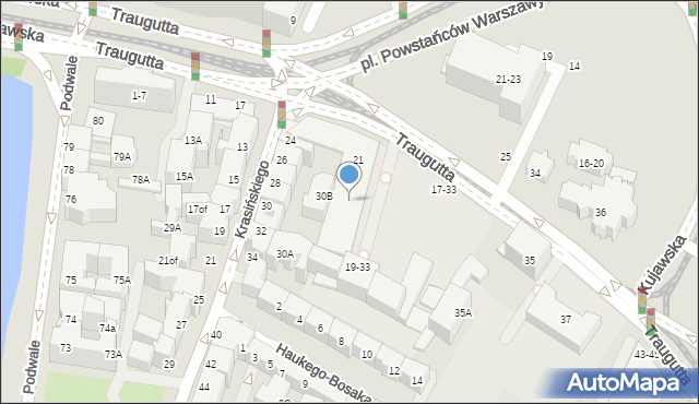 Wrocław, Traugutta Romualda, gen., 15, mapa Wrocławia