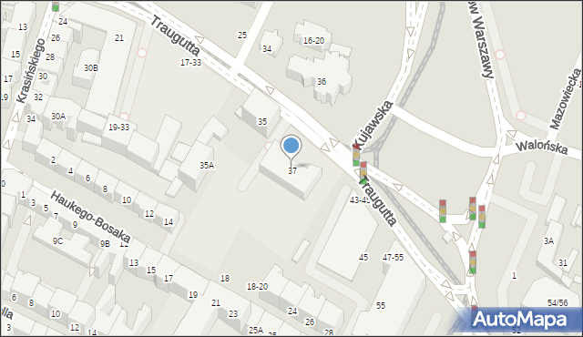 Wrocław, Traugutta Romualda, gen., 37-41, mapa Wrocławia