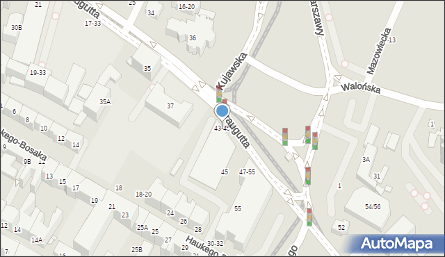 Wrocław, Traugutta Romualda, gen., 43-45, mapa Wrocławia