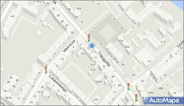 Wrocław, Traugutta Romualda, gen., 75, mapa Wrocławia