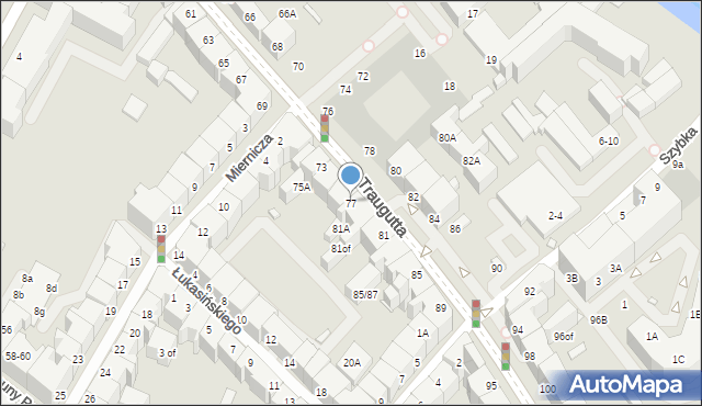 Wrocław, Traugutta Romualda, gen., 77, mapa Wrocławia