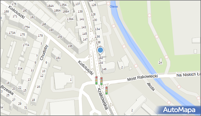 Wrocław, Traugutta Romualda, gen., 142, mapa Wrocławia