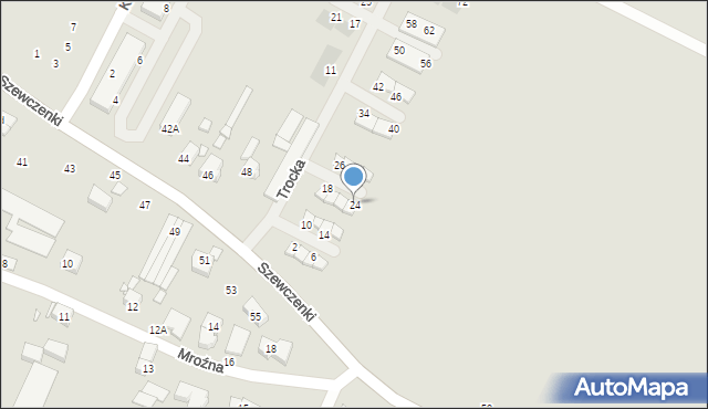 Wrocław, Trocka, 24, mapa Wrocławia