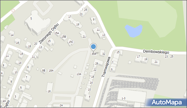 Wrocław, Tramwajowa, 30A, mapa Wrocławia