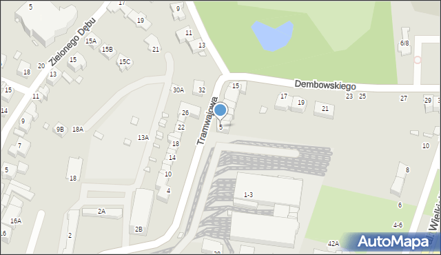 Wrocław, Tramwajowa, 5, mapa Wrocławia