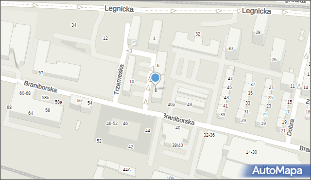 Wrocław, Trzemeska, 8, mapa Wrocławia