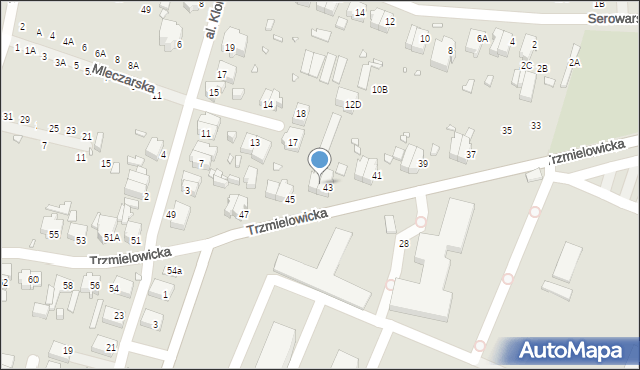 Wrocław, Trzmielowicka, 43A, mapa Wrocławia