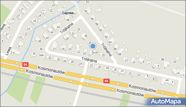 Wrocław, Trójkątna, 17, mapa Wrocławia