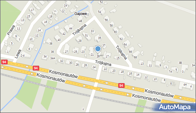 Wrocław, Trójkątna, 19, mapa Wrocławia