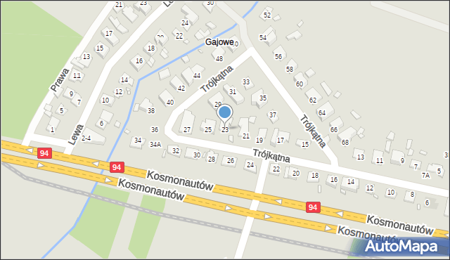 Wrocław, Trójkątna, 23, mapa Wrocławia