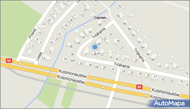 Wrocław, Trójkątna, 25, mapa Wrocławia