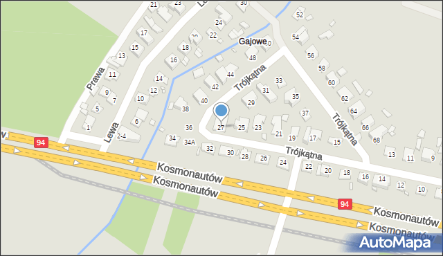 Wrocław, Trójkątna, 27, mapa Wrocławia