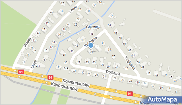 Wrocław, Trójkątna, 29, mapa Wrocławia